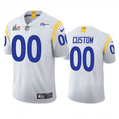 Los Angeles Rams Custom Super Bowl LVI Patch Nike 2021 Vapor Limited NFL Jersey - White